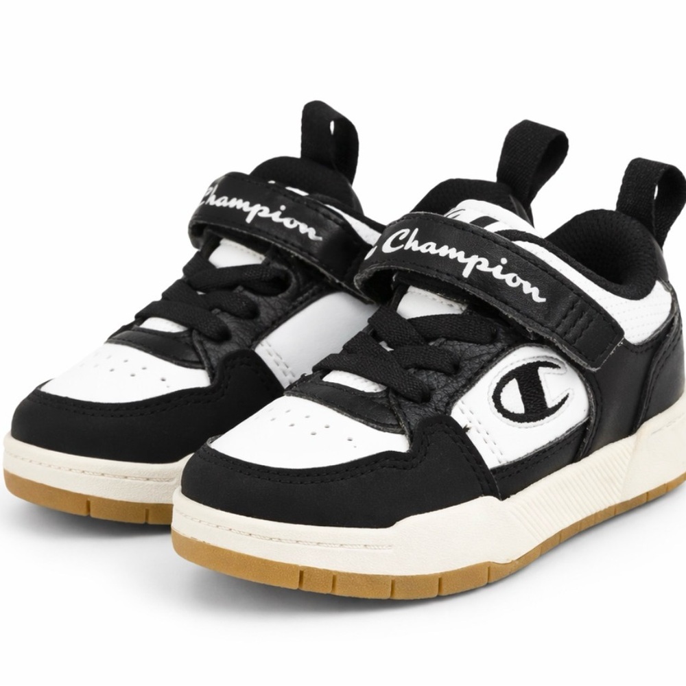 Champion Toddler Sneakers Size 6 Black White Velcro